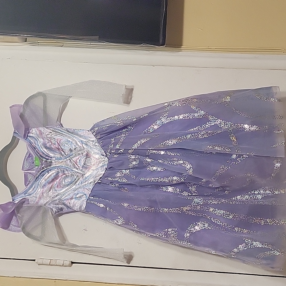 WICKED Glenda Deluxe Child Purple and Silver Costume Size XS/EP/TP (3T-4T)